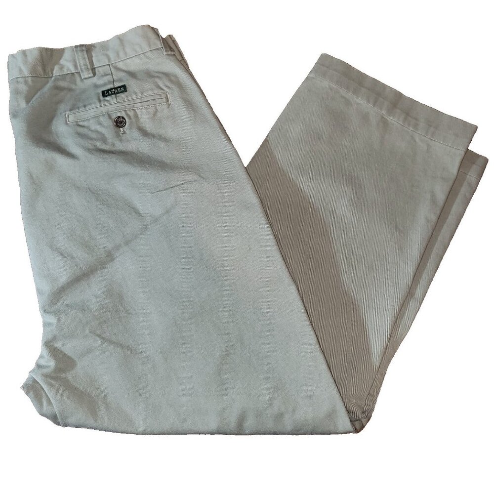 Lauren Ralph Lauren Dress Pants Mens 38x30 Khaki Green 100% Cotton